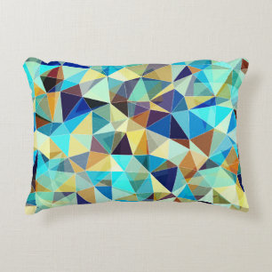 Geometric Triangles: Colourful Abstract Pattern Decorative Cushion