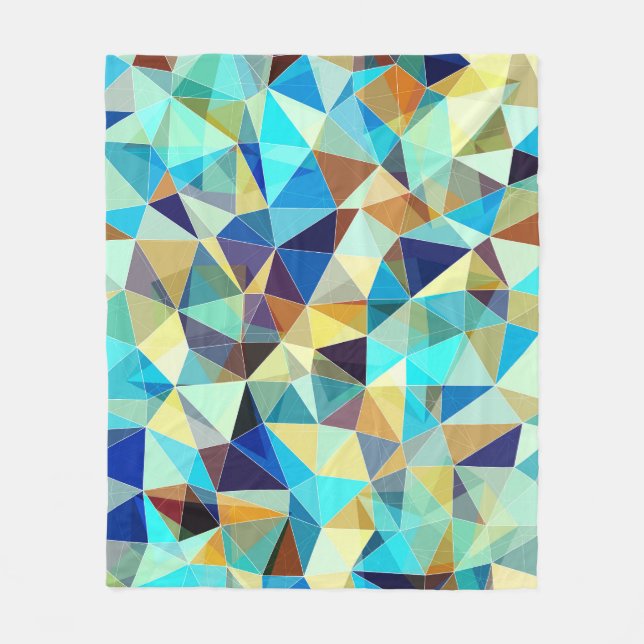Geometric Triangles: Colourful Abstract Pattern Fleece Blanket (Front)