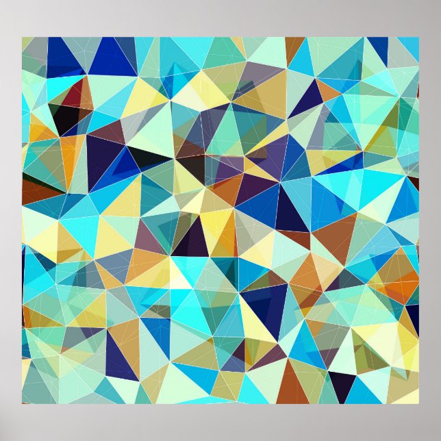 Geometric Triangles: Colourful Abstract Pattern Poster (Front)