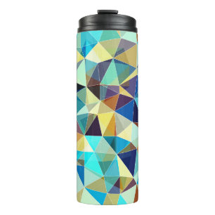 Geometric Triangles: Colourful Abstract Pattern Thermal Tumbler