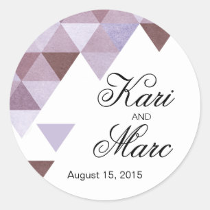 Geometric Triangles Favour Decal periwinkle Classic Round Sticker