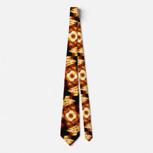 Geometric Triangles Orange Brown Black Abstract Tie
