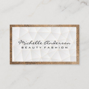 Geometric Triangles Pattern   Leather Frame Business Card
