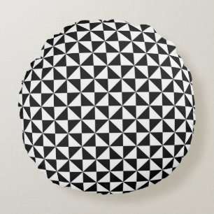 geometric triangles round pillow