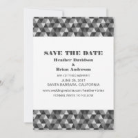 Geometric Triangles Save the Date Invite, Grey