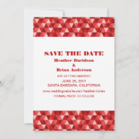 Geometric Triangles Save the Date Invite, Red