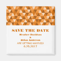 Geometric Triangles Save the Date Magnet, Orange