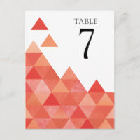 Geometric Triangles Table Numbers | coral