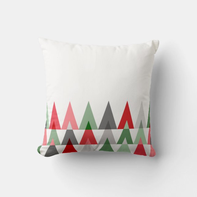 Geometric Triangles | white red green Cushion (Front)