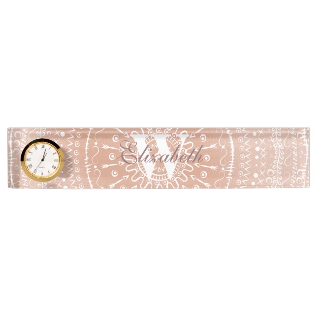 Geometric tribal mandala nameplate (Front)