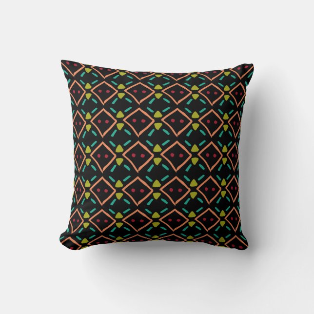 Geometric Tribal Multicolor Print  Cushion (Front)