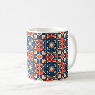 Geometric Tribal Pattern Mug, Earthy Tones Coffee  Coffee Mug