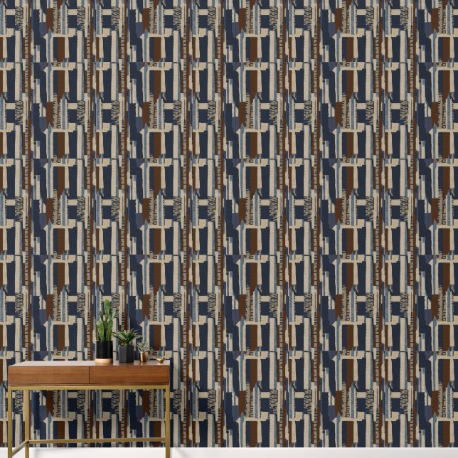Geometric Tribal Print Luxury Wallpaper (Hallway)