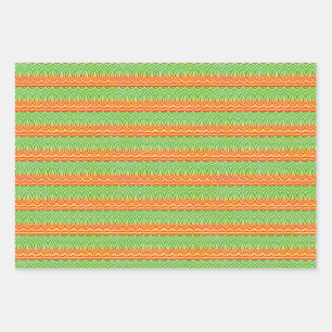 Geometric Tribal Retro Mid-Century Pattern Wrapping Paper Sheet