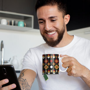 Geometric Tribal Triangle Pattern Coffee Mug