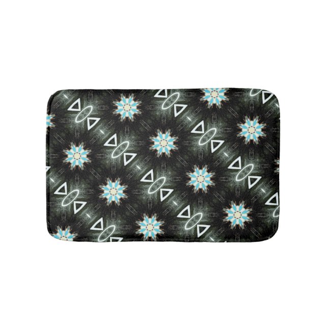 geometric tringle/ovals pattern bath mat (Front)