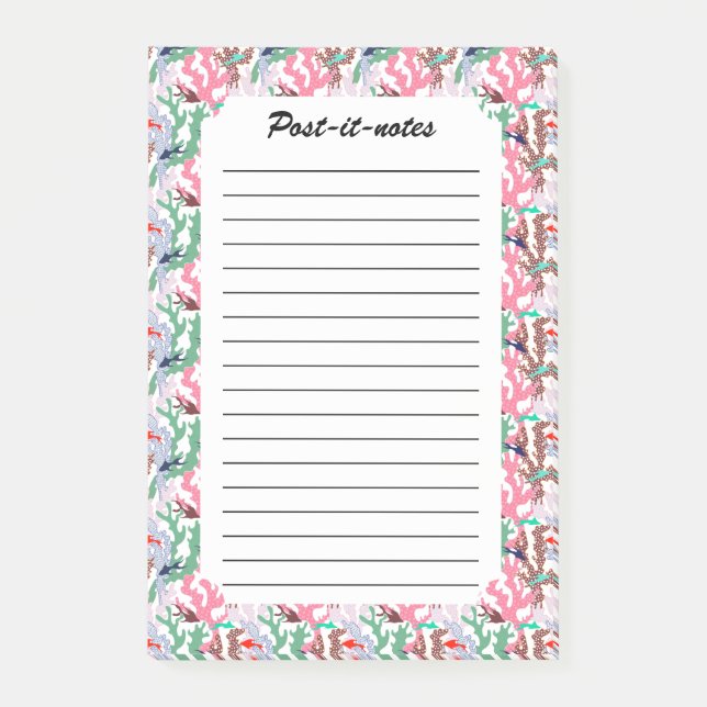 Geometric Tropical Fish Coral Reef  Post-it Notes (Front)