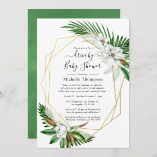Geometric Tropical Floral Summer Drive By Shower Invitation