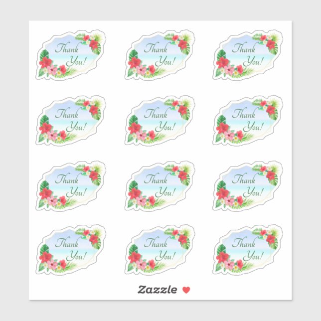 Geometric Tropical Floral  WeddingThank You (Sheet)