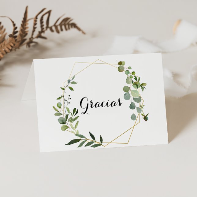Geometric Tropical Folded Wedding Gracias Card (Creator Uploaded)