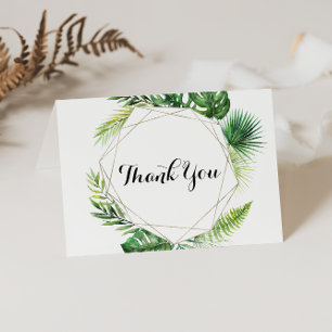 Geometric Tropical Folded Wedding Thank You Card