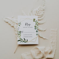 Geometric Tropical Green Leaves Spanish RSVP