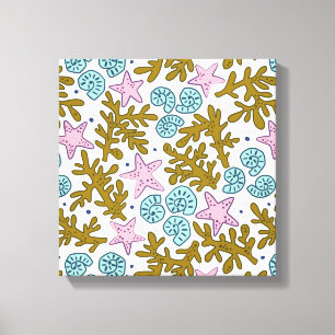 Geometric Tropical Ocean Animal Coral Reef Canvas Print