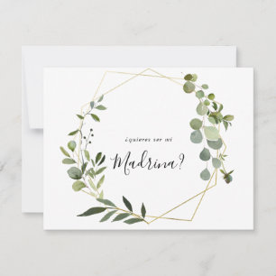 Geometric Tropical Spanish Bridesmaid Proposal Card