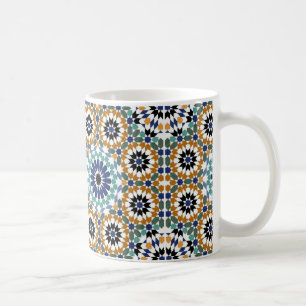 Geometric Turkish Blue and Brown design Coffee Mug