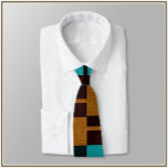 Geometric Turquoise Black and Brown  Tie<br><div class="desc">Geometric turquoise and light/dark brown black design. Modern and mod.</div>
