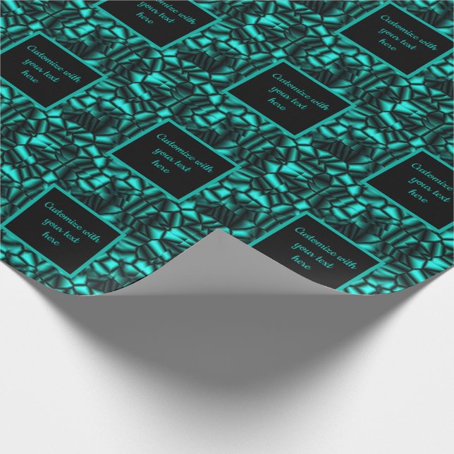 Geometric Turquoise Shapes Pattern Personalised Wrapping Paper (Corner)