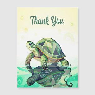 Geometric Turtle “Thank You” Card – Tranquil Ocean