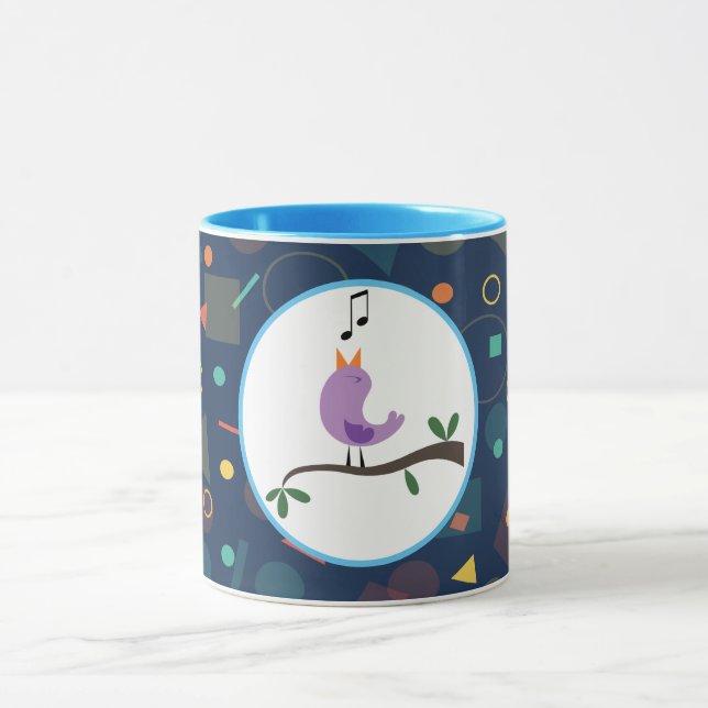 Geometric Tweety Bird  Pattern Mug (Center)