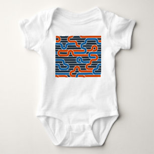 Geometric Twisted Lines Vintage Baby Bodysuit