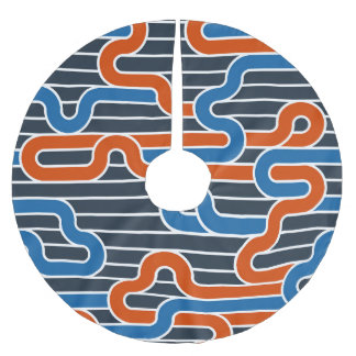 Geometric Twisted Lines Vintage Brushed Polyester Tree Skirt
