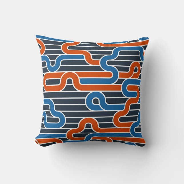 Geometric Twisted Lines Vintage Cushion (Front)