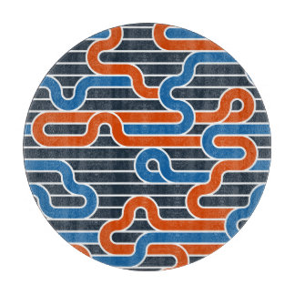 Geometric Twisted Lines Vintage Cutting Board
