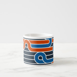 Geometric Twisted Lines Vintage Espresso Cup