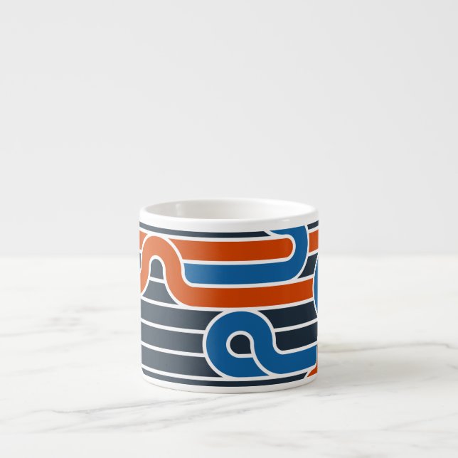 Geometric Twisted Lines Vintage Espresso Cup (Front)