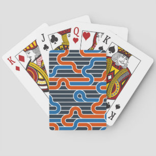 Geometric Twisted Lines Vintage Playing Cards