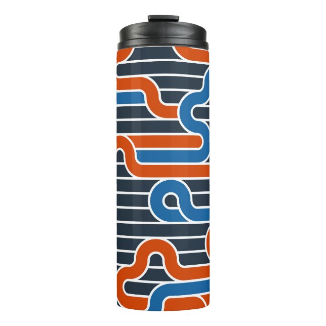 Geometric Twisted Lines Vintage Thermal Tumbler (Front)