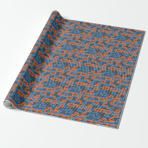 Geometric Twisted Lines Vintage Wrapping Paper