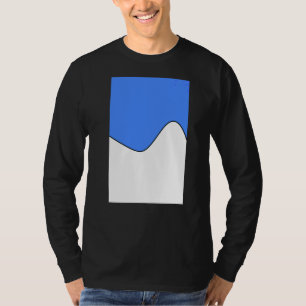 Geometric Two Tone Wave Pattern Blueberry And Whit T-Shirt