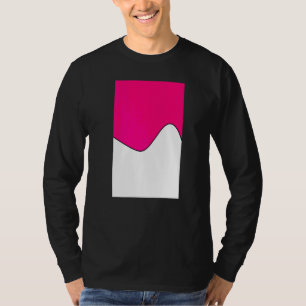 Geometric Two Tone Wave Pattern Bright Pink And Wh T-Shirt