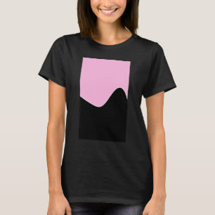 Geometric Two Tone Wave Pattern Cotton Candy Pink T-Shirt