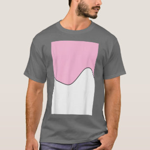 GEOMETRIC TWO TONE WAVE PATTERN COTTON CANDY PINK T-Shirt