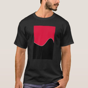 GEOMETRIC TWO TONE WAVE PATTERN CRIMSON AND BLACK T-Shirt