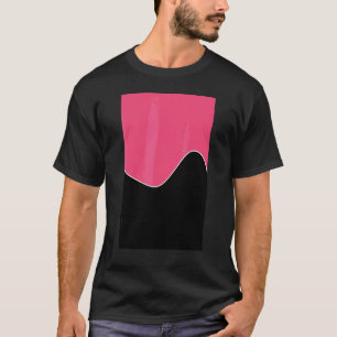 Geometric Two Tone Wave Pattern Dark Pink And Blac T-Shirt