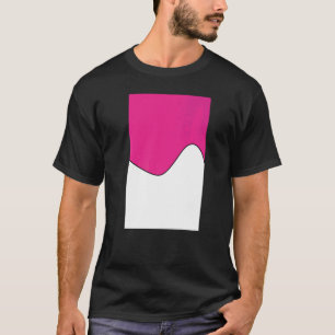 Geometric Two Tone Wave Pattern Deep Cerise And Wh T-Shirt