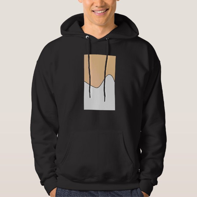 Geometric Two Tone Wave Pattern Deep Peach And Whi Hoodie (Front)